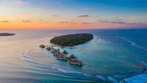 Maldives resort aerial view