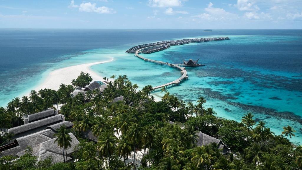 Maldives resort aerial view